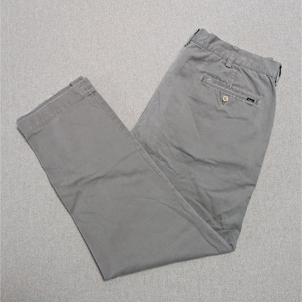 Polo Ralph Lauren Men's Gray Chino Pants 36x30 100% Cotton Office Preppy